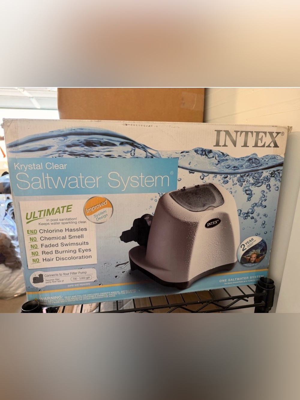 NEW Intex Krystal Clear Saltwater System - Silver/Black